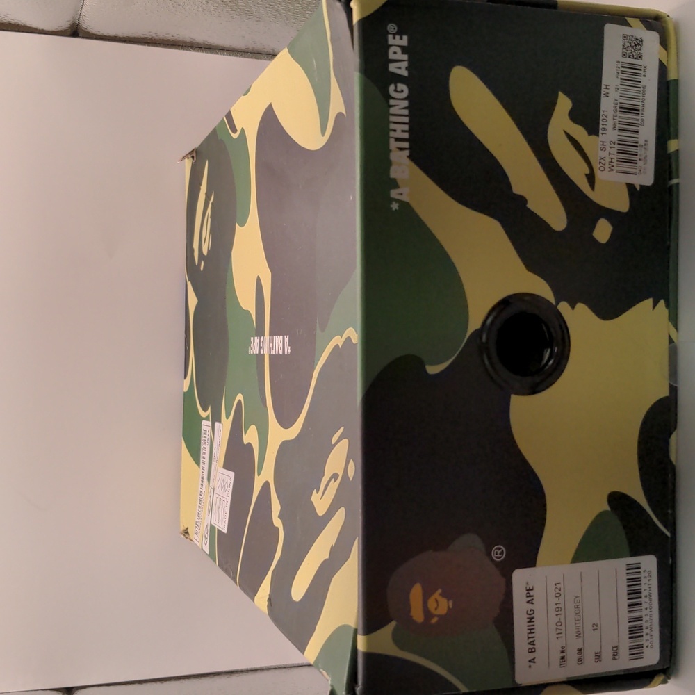 New A Bathing Ape Bapesta Men's Sneakers Light Grey Sz 12 - Picture 13 of 13